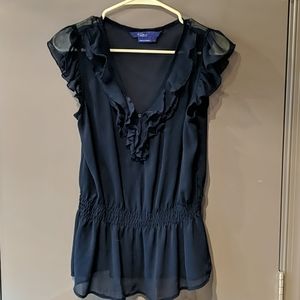 Black semi sheer shirt